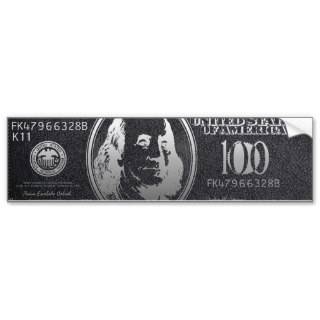 Vintage Benjamin [$100 USD Bill] Bumper Stickers