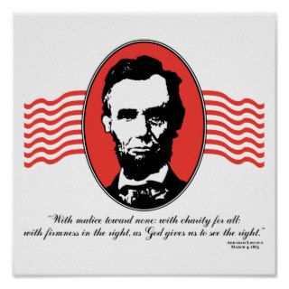 Lincoln Second Inaugural Address Quote Poster