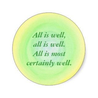 All is well, yellow green affirmation stickers