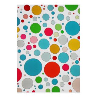 Cool cute different size bubbles and polka dots posters