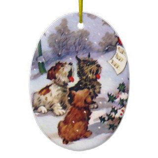 Personalized Dogs Singing Christmas Ornament