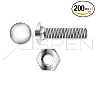 (200pcs each) 5/16" 18 X 1 1/4 Carriage Bolts, Hex Nuts, Stainless Steel 18 8 Ships FREE in USA