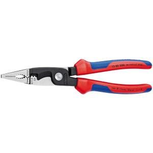 KNIPEX Heavy Duty Forged Steel 6 in 1 Electrical Installation Pliers with Multi Component Grip 13 82 200 SB
