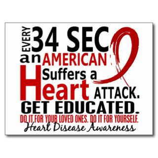 Every 34 Seconds Heart Disease / Attack Postcards
