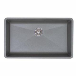Blanco Precis Super Undermount Composite 32x18.75x9.5 0 Hole Single Bowl Kitchen Sink in Metallic Gray 440148