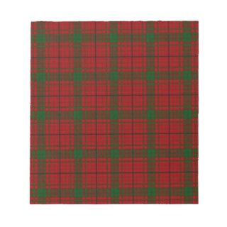 Vintage Scottish Tartan Plaid Red Green Pattern Memo Pad