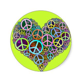 Cool Peace Love Heart Stickers