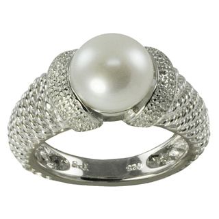 Pearls For You Sterling Silver White Freshwater Pearl Ring (9 9.5 mm) Pearls For You Pearl Rings