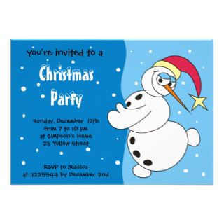 Cute Cartoon Snowman Invitations
