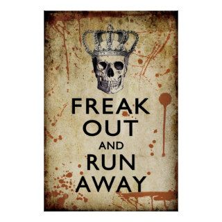 Freak Out and Run Away Halloween Poster