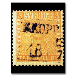 Treskilling Yellow of Sweden Sverige 3 Cent Stamp Postcard