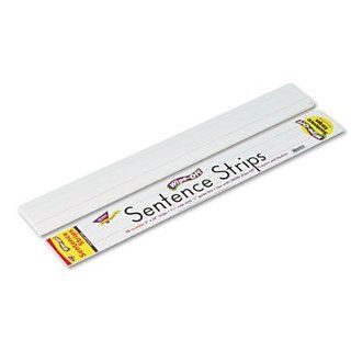 TREND Wipe Off Sentence Strips, 24 x 3, White, 30/Pack Science Lab Cleaning Supplies