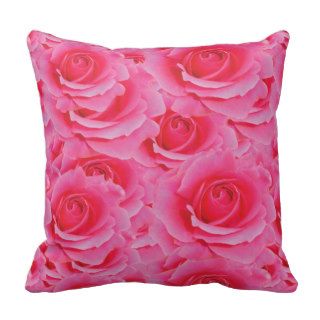 Hot Pink Roses Pillow