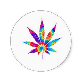 Tie Dye Cannabis Leaf Stickers