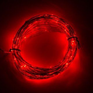 SUPERNIGHT (TM) Red LED Starry Starry Lights   DC 12V 4 Pinhole Interface   33ft LED String Light   207 Individual LEDs on Ultra Thin Silver Wire   Festival Holiday Party DIY Decorative LED Lights