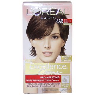 L'Oreal Excellence Creme Pro Keratine #4AR Dark Chocolate Brown Hair Color L'Oreal Hair Color
