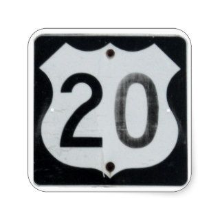 US Highway 20 Road Sign Stickers