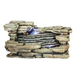 Design Toscano 42.7 in. W x 16.5 in. D x 20 in. H Thin Stack Layer Horizontal Rocks Fountain DISCONTINUED DW85012