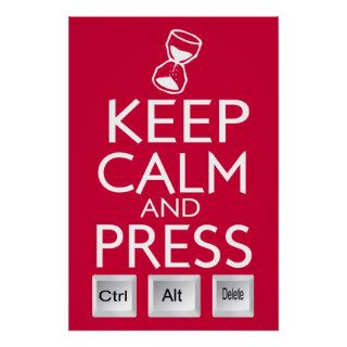 Keep Calm Press Control funny Tech Posters