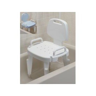 Bath Safe Adjustable Shower Seat   Seat With Back ONLY (No Arms) White (backorder till 1/5/09) Health & Personal Care
