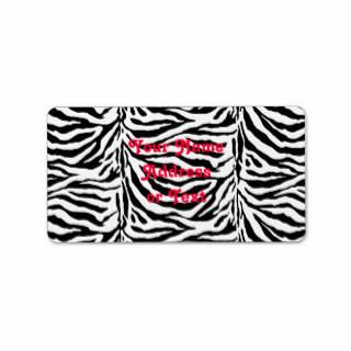 Zebra Skin Texture (Add/Change Background Color) Custom Address Labels 