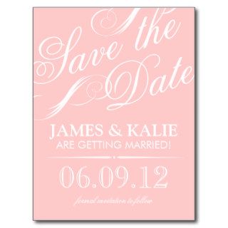SAVE THE DATE  LIGHT PINK & GRAY POST CARDS
