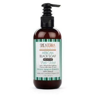Shea Terra Organics African Black Soap Menthe Body Wash 236 Ml  Bath Soaps  Beauty