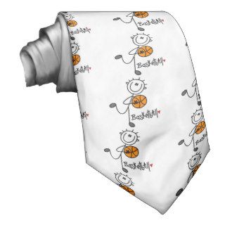Stick Figure Basketball T shirts and Gifts Ties