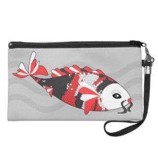 Pair of Koi Fish in Traditional Colors Wristlet Purse