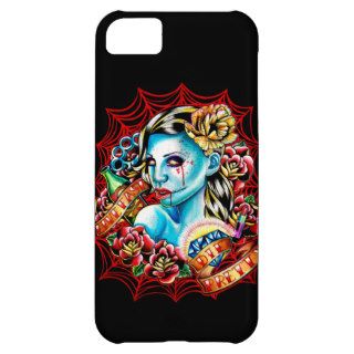 Live Fast Die Pretty Zombie Pin Up Tattoo Flash Case For iPhone 5C