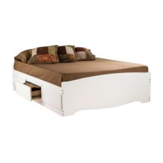 Prepac Monterey White Full and Double 6 Drawer Platform Storage Bed WBD 5600 3K