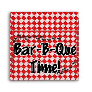 It's BBQ Time Red Checkered Table Cloth w/Ants Envelope