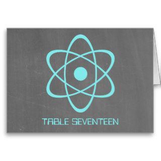 Aqua Atomic Chalkboard Table Number Card