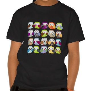Colorful Owl Pattern Tshirts