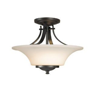 Murray Feiss SF241ORB Barrington Collection 2 Light Semi Flush, Oil Rubbed Bronze Finish with White Opal Etched Glass Shade   Semi Flush Mount Ceiling Light Fixtures  