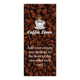 Coffee Lover, White Cup/Brown Beans Custom Rack Cards