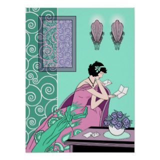 Clarice's Letter   Art Deco Fashion Design Poster