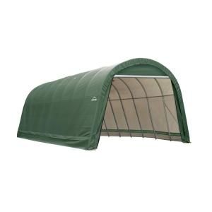ShelterLogic 14 ft. x 32 ft. x 12 ft. Green Cover Round Style Shelter   DISCONTINUED 95434.0
