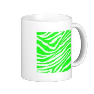 Neon Green Zebra Pattern Mugs