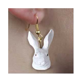 White Rabbit Hanging Earrings