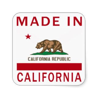 Made In California Square Stickers