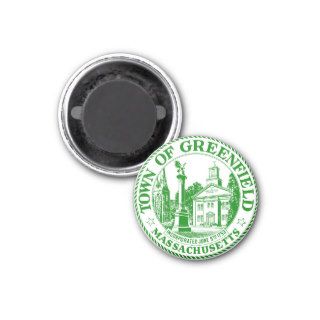 GREENFIELD MASSACHUSETTS TOWN SEAL MAGNETS