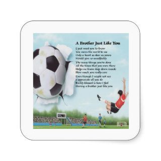 Soccer Brother Poem Square Sticker