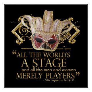 As You Like It Stage Quote (Gold Version) Print