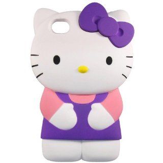 HELLO KITTY PURPLE 3D SILICONE CASE COVER PROTECTOR FOR IPOD 4 4TH GENERATION KPOORANBRAND Cell Phones & Accessories