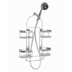 Zenith Premium Expandable Shower Caddy for Hand Held Shower or Tall Bottles in Stainless Steel E7546STBB