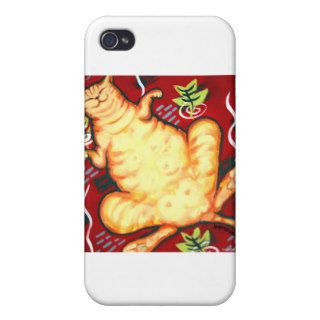 Fat Cat on a Cushion iPhone 4 Covers