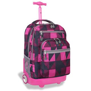 J World 'Sundance' Pink Block 19.5 inch Rolling Backpack with Laptop Sleeve J World Rolling Backpacks