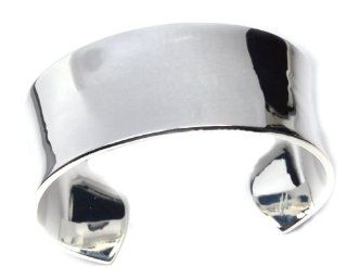 Sterling Silver Plated Extra Wide 30mm 1.2 Inches Cuff Bracelet 252 Jewelry