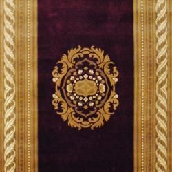Indo Hand knotted Tibetan Burgundy/ Ivory Wool Rug (6'1 x 9'1) 5x8   6x9 Rugs